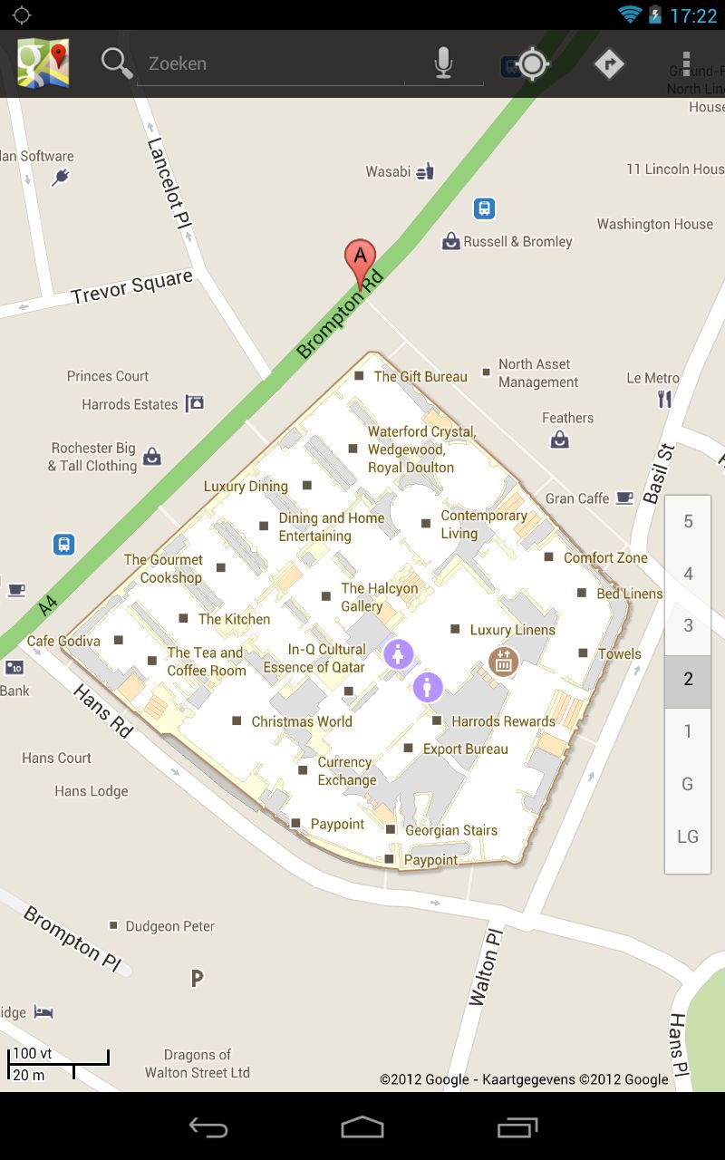 Plattegrond Harrods in London