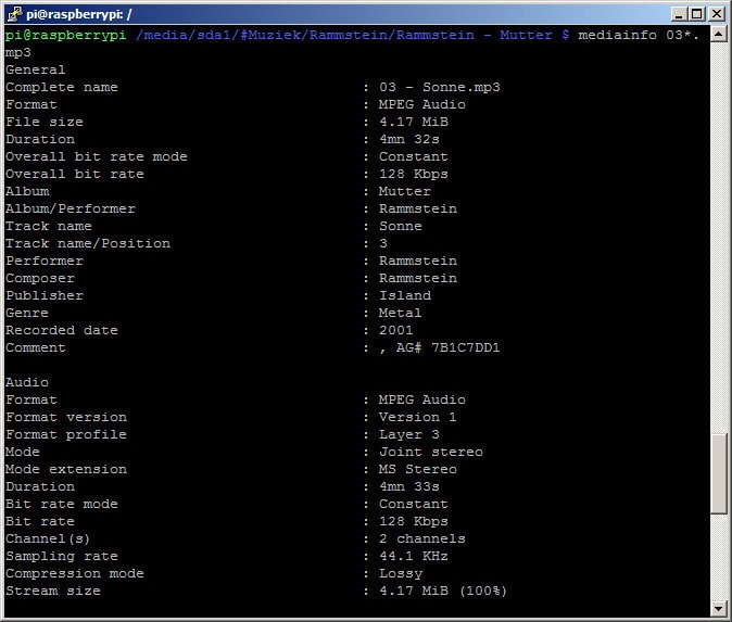 thumbnail voor Gedetailleerde informatie over mediabestanden