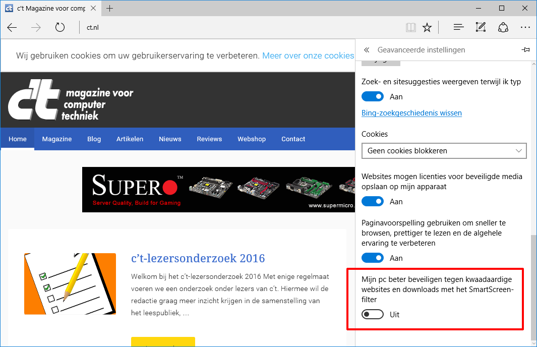 Edge SmartScreen-filter