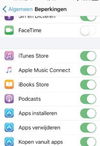 ios: beperkingen