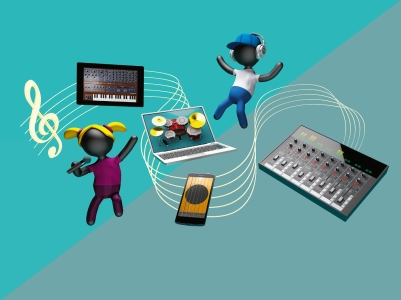 thumbnail voor Jamsessie met een tablet, smartphone en notebook