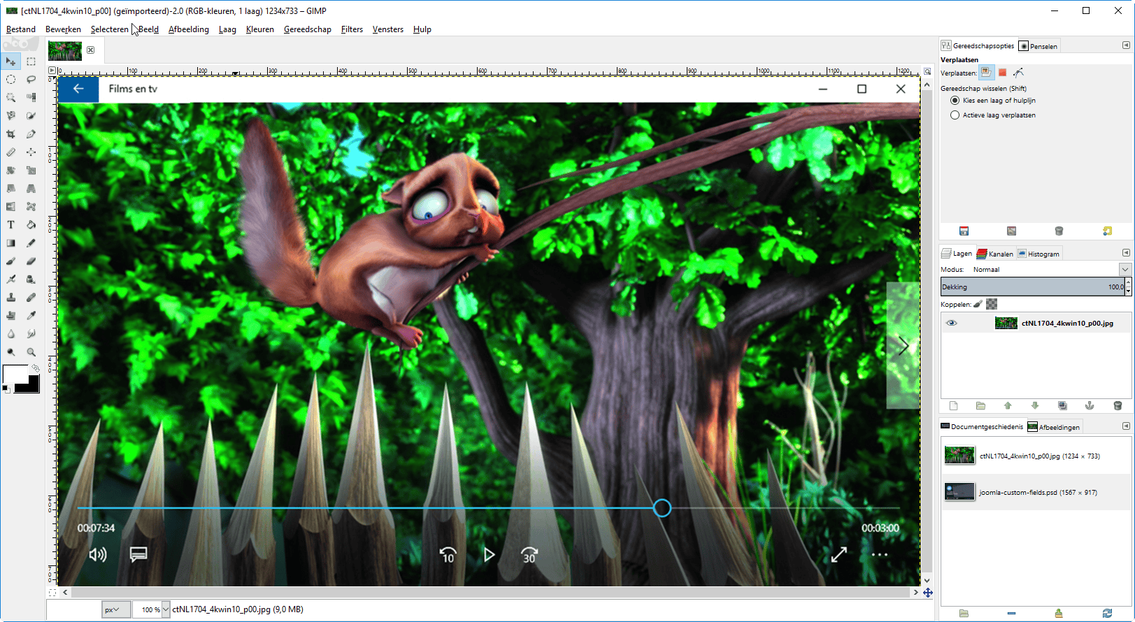 Zo ziet Gimp eruit als Photoshop