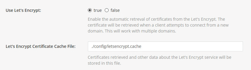 Het aanmaken van Let's-Encrypt-certificaten kan door Mattermost zelf gedaan worden.