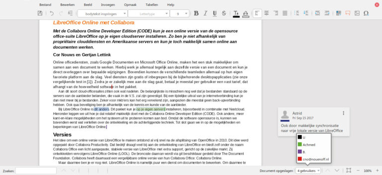 LibreOffice Online Writer