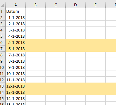 automatisch cellen opmaken Excel