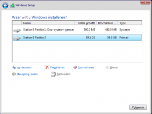 Windows installeren apart C D partitie partitioneren schijf ssd