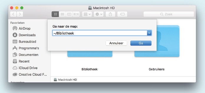 onzichtbare gebruikersbibliotheek macOS
