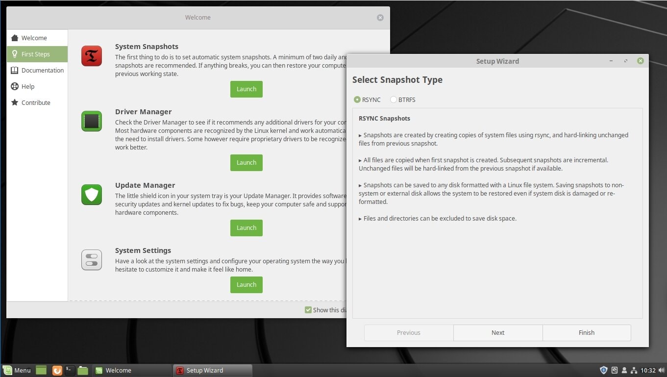 Linux Mint Tara Ubuntu snapshot maken Timeshift