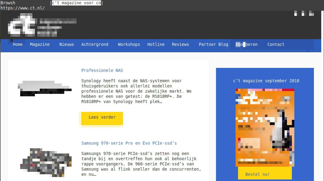 thumbnail voor Browsh: vanaf de commandline internetten