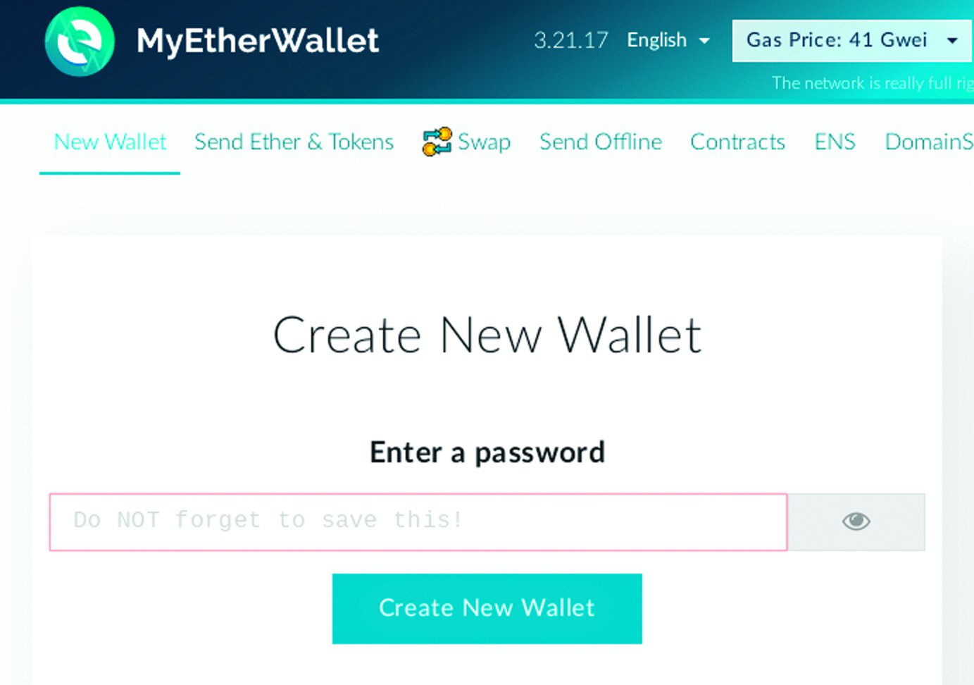 MyEtherWallet interface