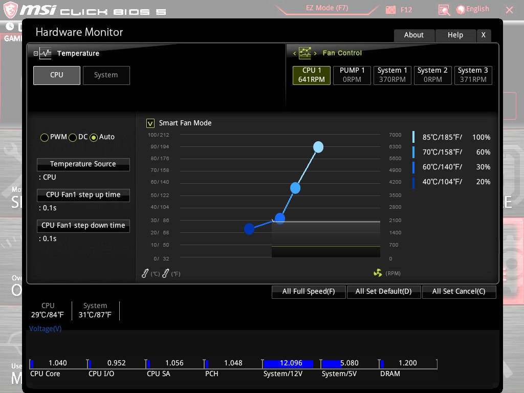 Intel instellingen CPU-fan
