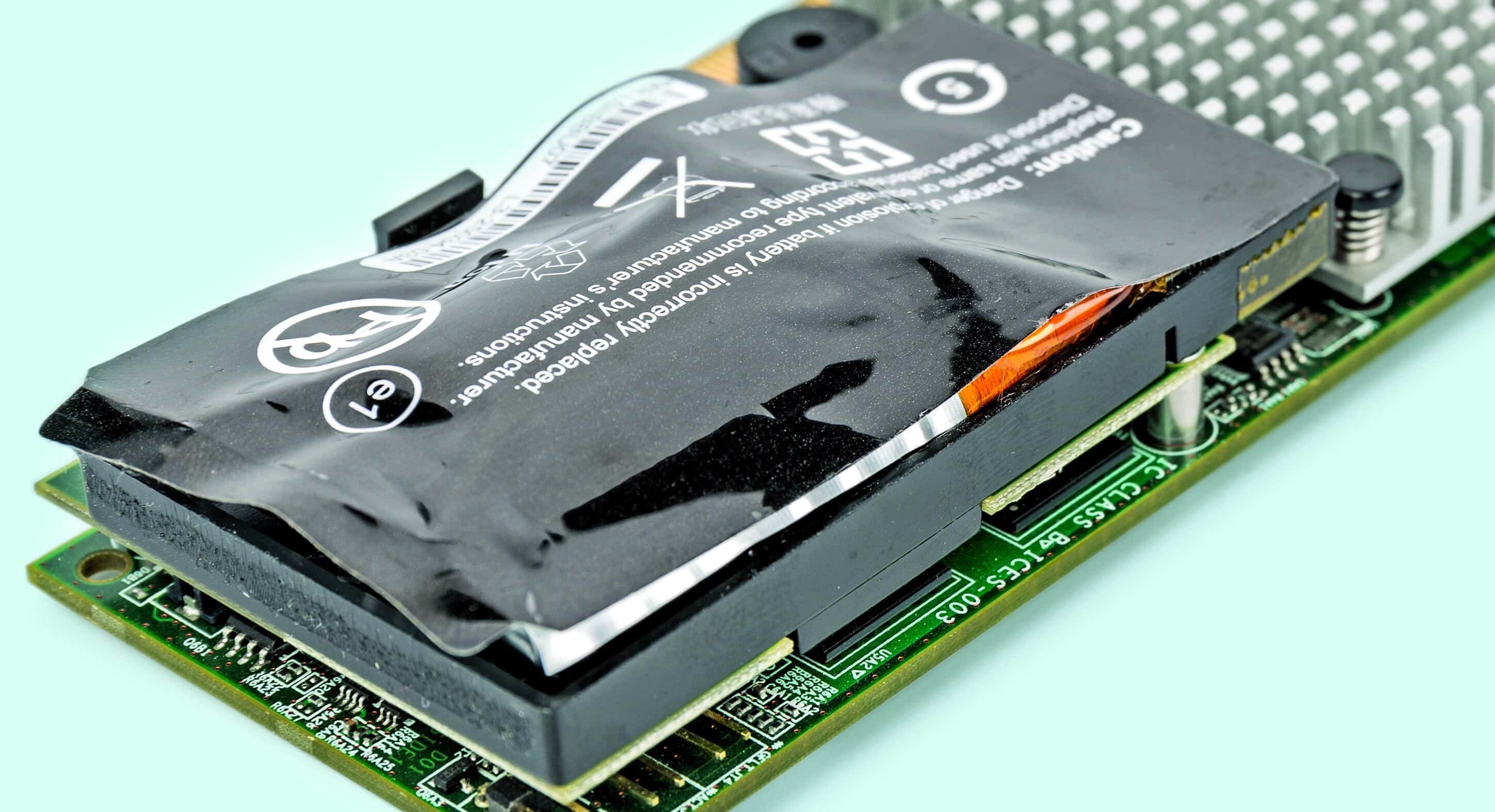 Uitzettende accu detail