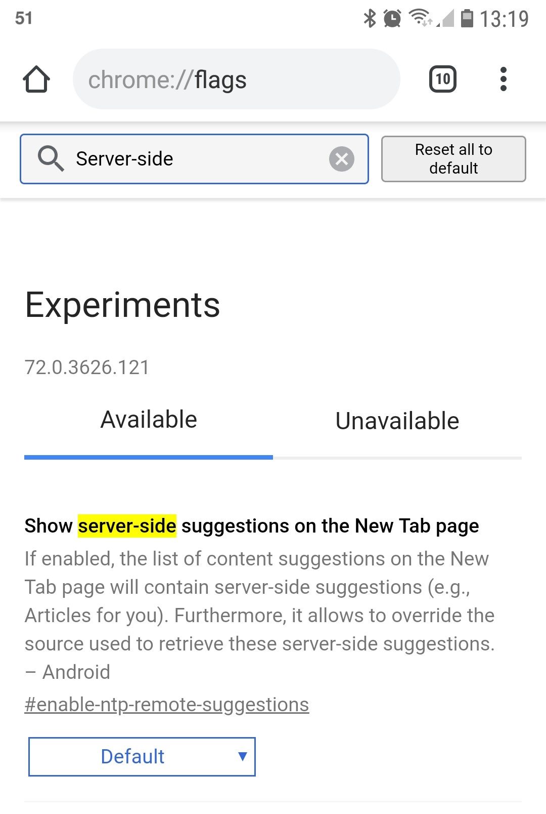 Chrome Android tabblad suggestie artikel optie uitschakelen