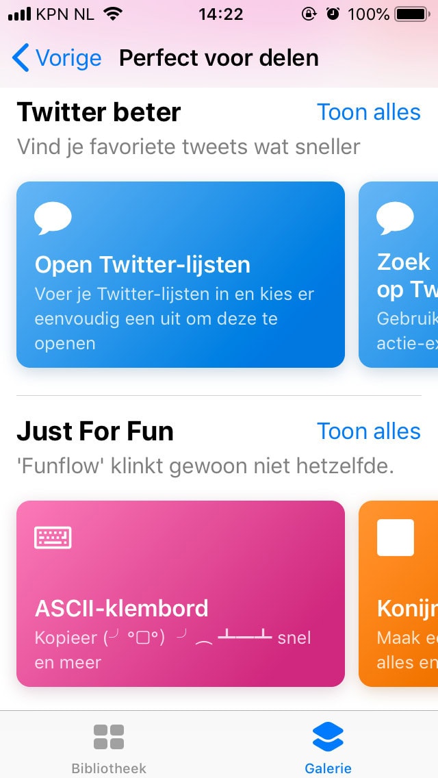 Opdrachten iPhone iPad Galerie app