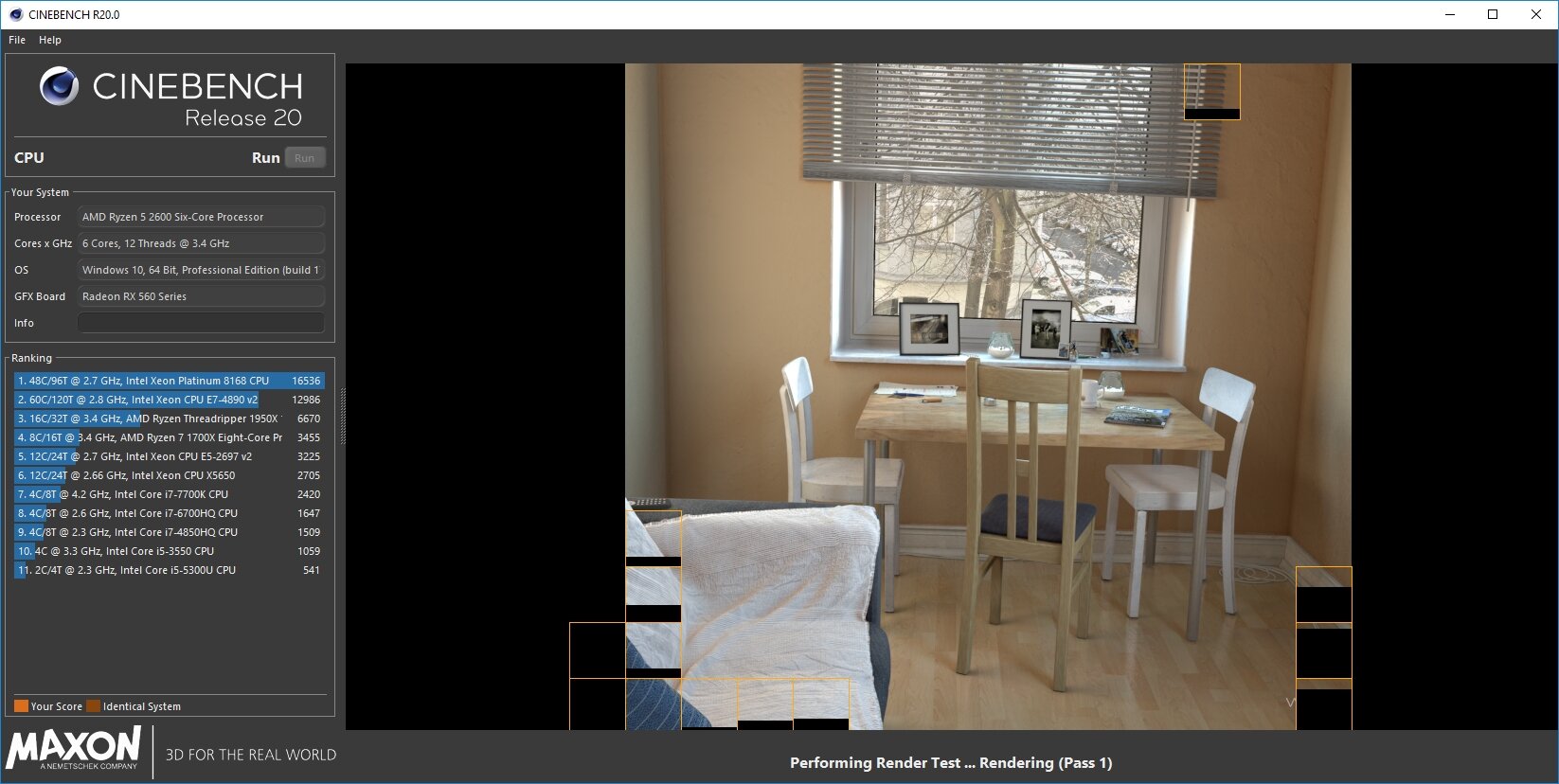 Cinebench screenshot