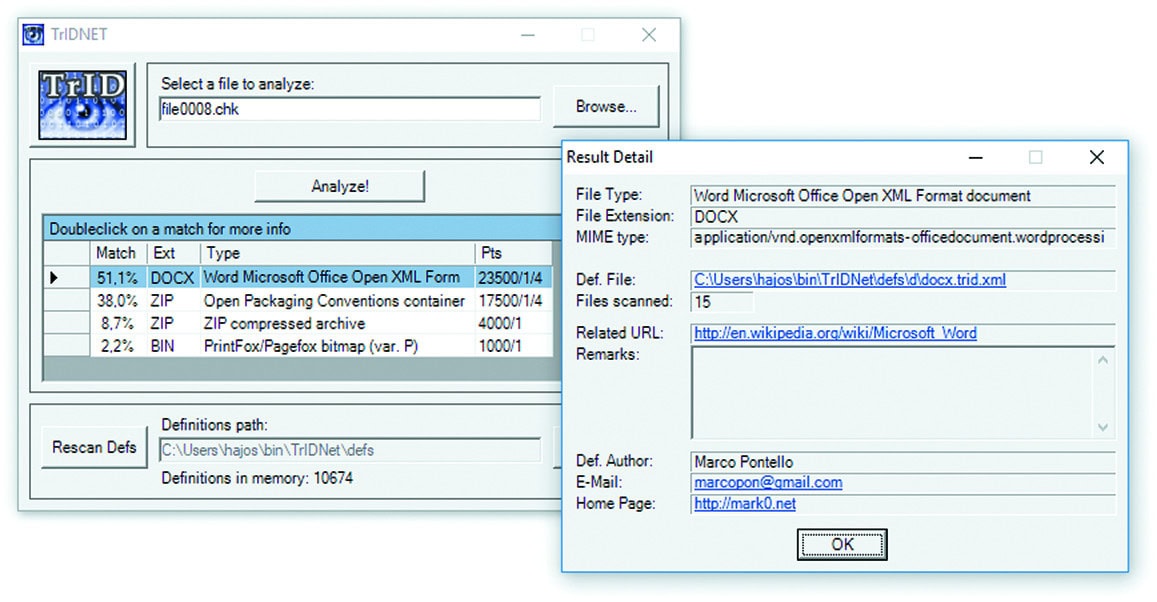 onbekend bestandstype bepalen herkennen TRID tridnet grafisch