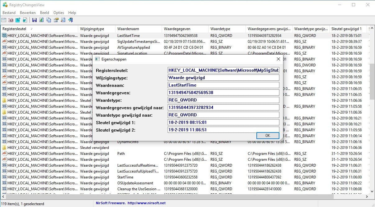 Windows-register herstellen onderzoeken Registry ChangesView
