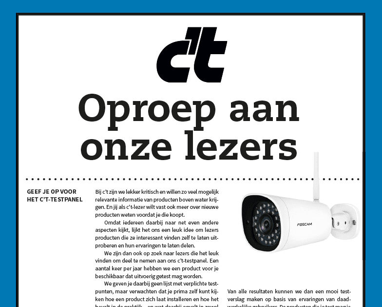 ct testpanel Foscam camera