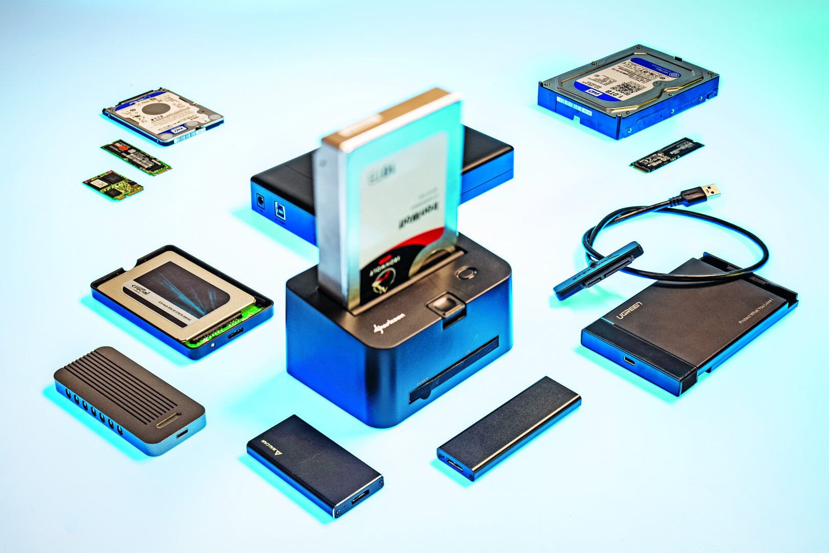 externe behuizing harde schijf ssd test review M.2 usb SATA