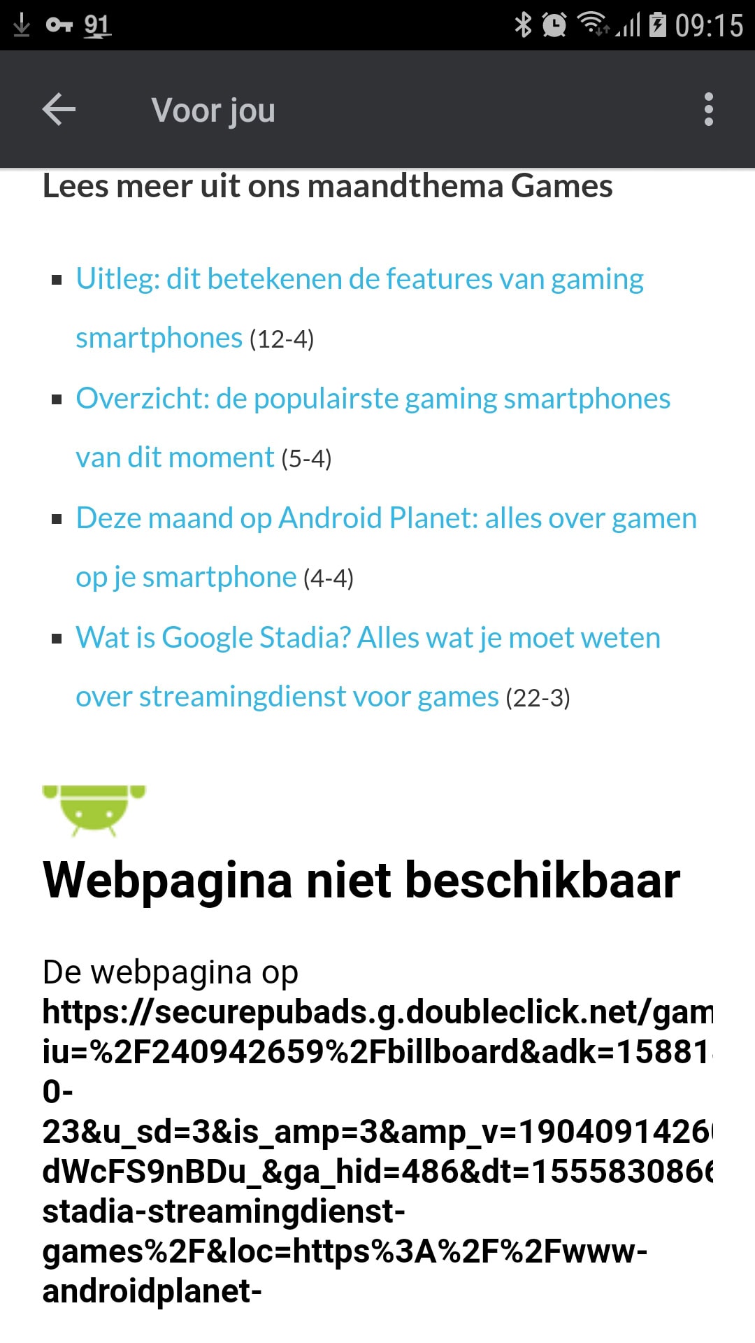 trackers en reclame op Android blokkeren foutmelding niet beschikbaar
