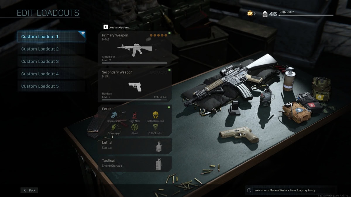 cod modern warfare - loadouts