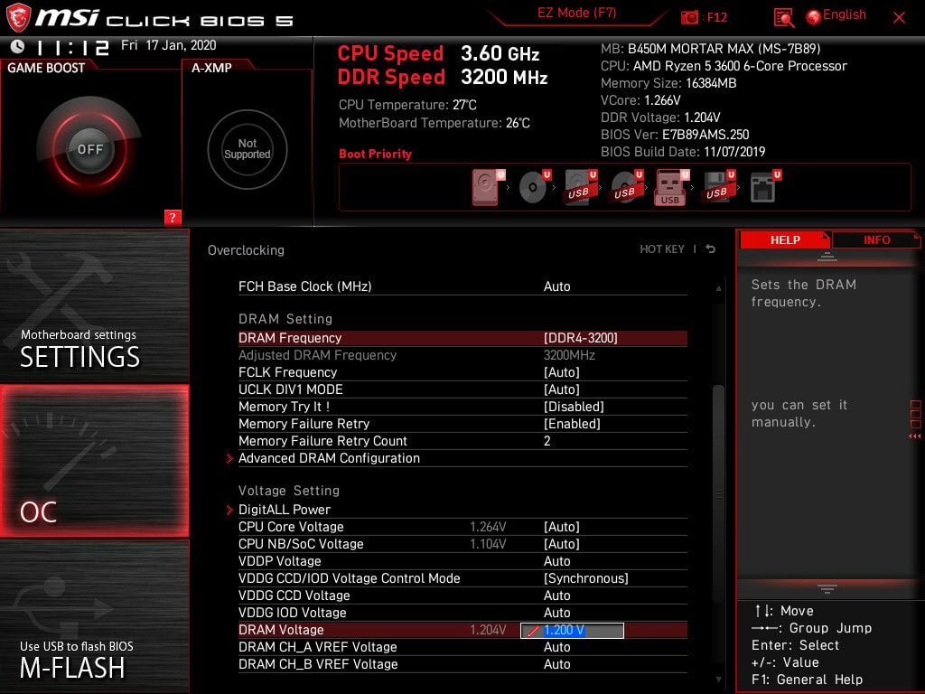 Geheugenvoltage aanpassen via BIOS