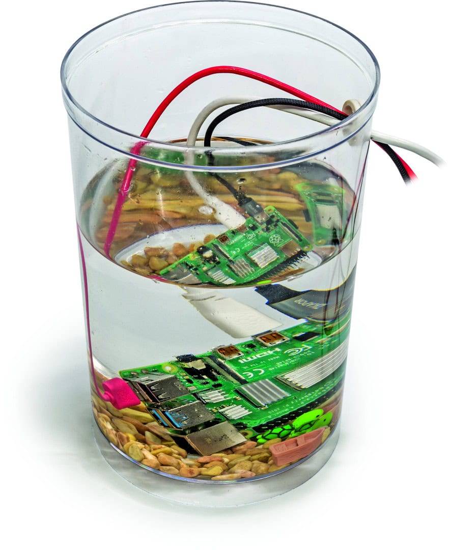 Pi 4 koeling koeler test minerale olie oliebad onderdompelen mineraal