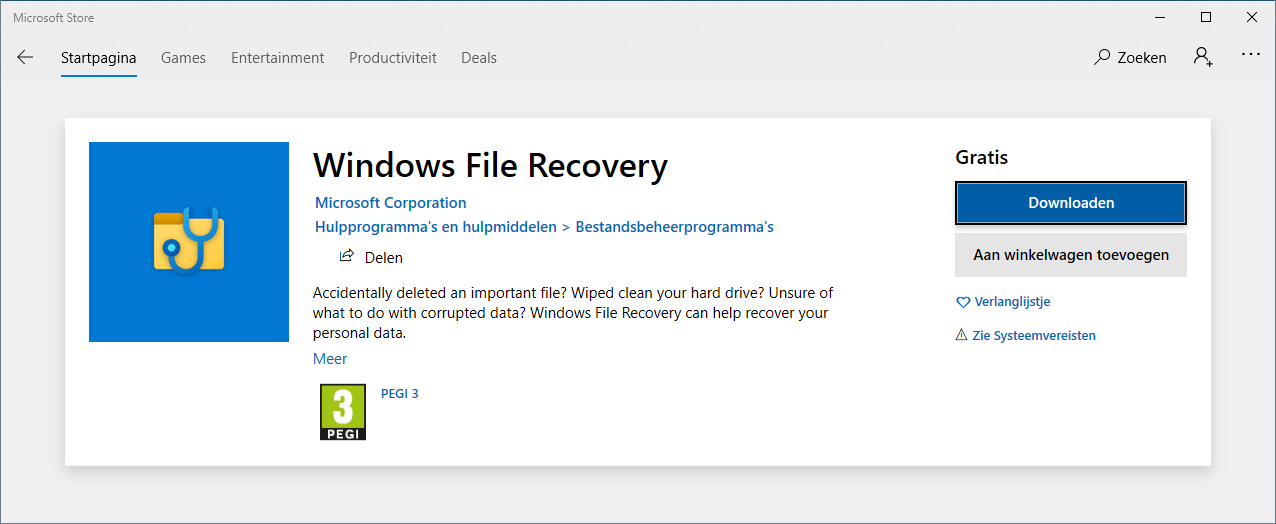 Microsoft Windows Filre Recovery
