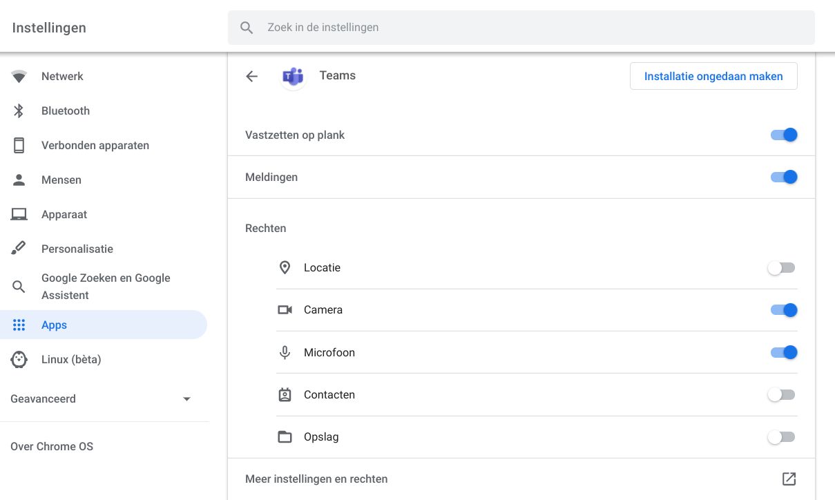 thuiswerken op Chromebook chat video vergadering meeting bellen microfoon camera