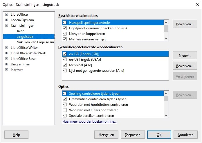 LibreOffice woordenboek kopiëren