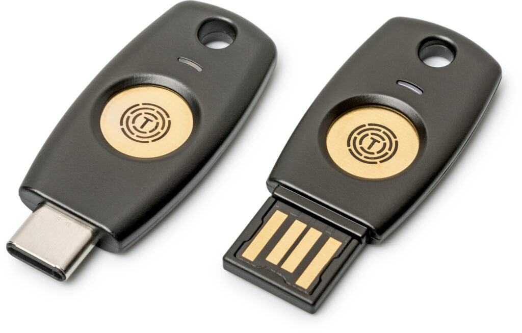 FIDO2 USB-sleutel en digitale ChipNet FIDO2 ID BioPass, hoge veiligheid, beschermd door vingerafdrukken, Spaans bedrijf met persoonlijke ondersteuning, zilver metallic