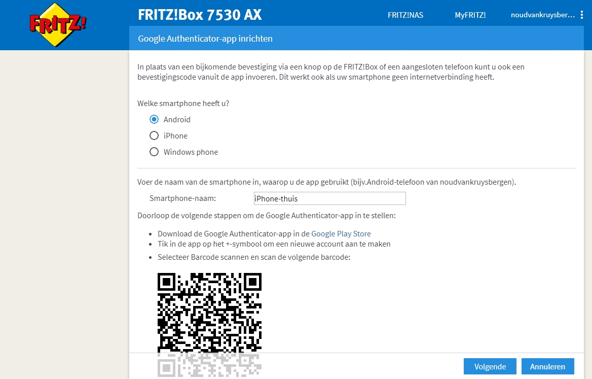Fritzbox authenticator