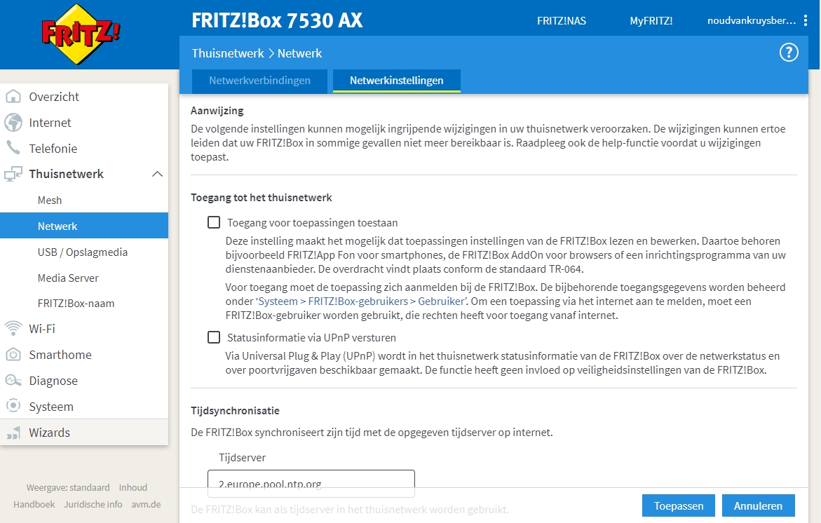 Fritzbox upnp