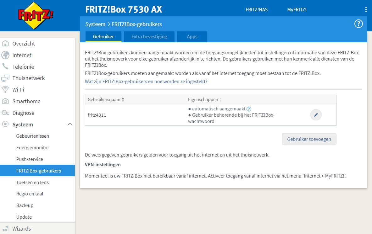 Fritizbox standaard wachtwoord