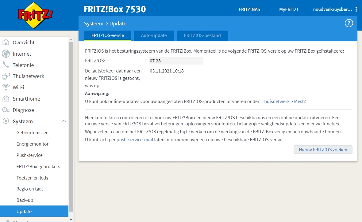 FritzOS AVM routers update