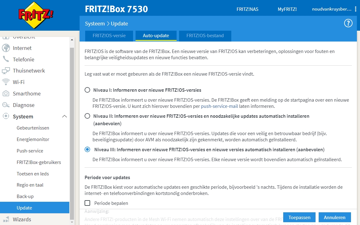Fritz!OS updaten