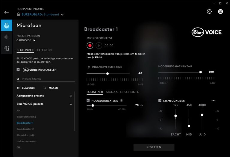 Blue VOICE audio aanpassen met filters, effecten en samples review c't