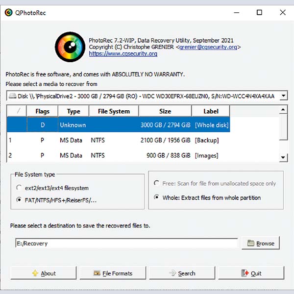 Cover voor Verwijderde bestanden herstellen met Photorec