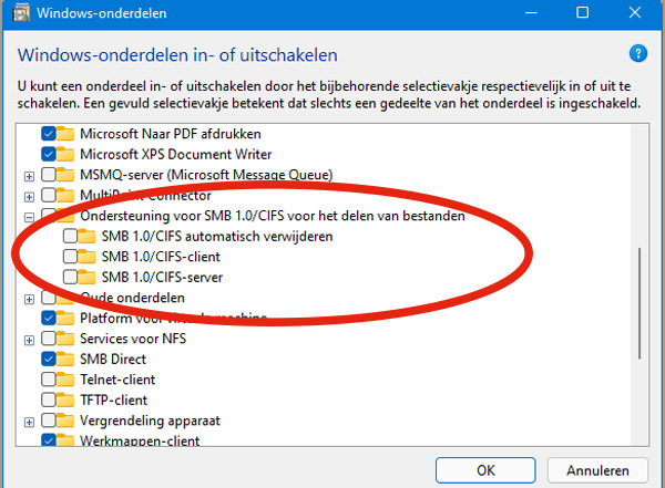 thumbnail voor Microsoft gaat SMBv1 uit Windows 11 verwijderen