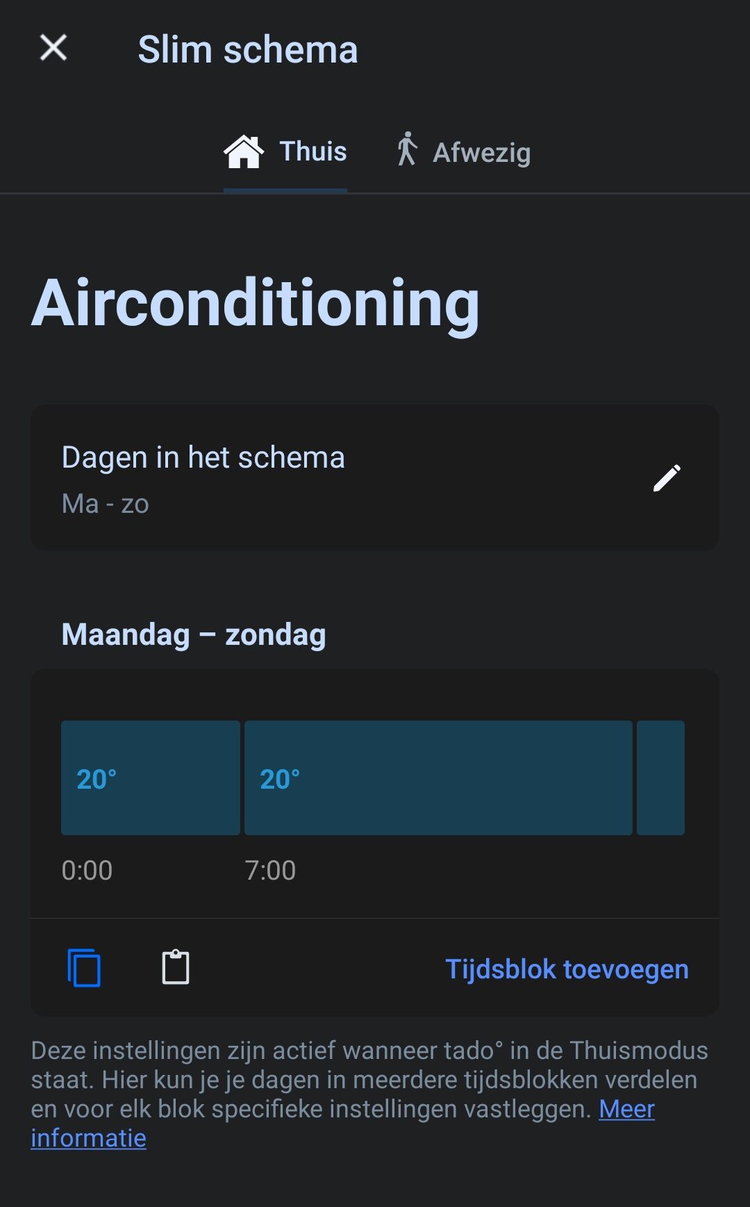 Tado airco schema maken