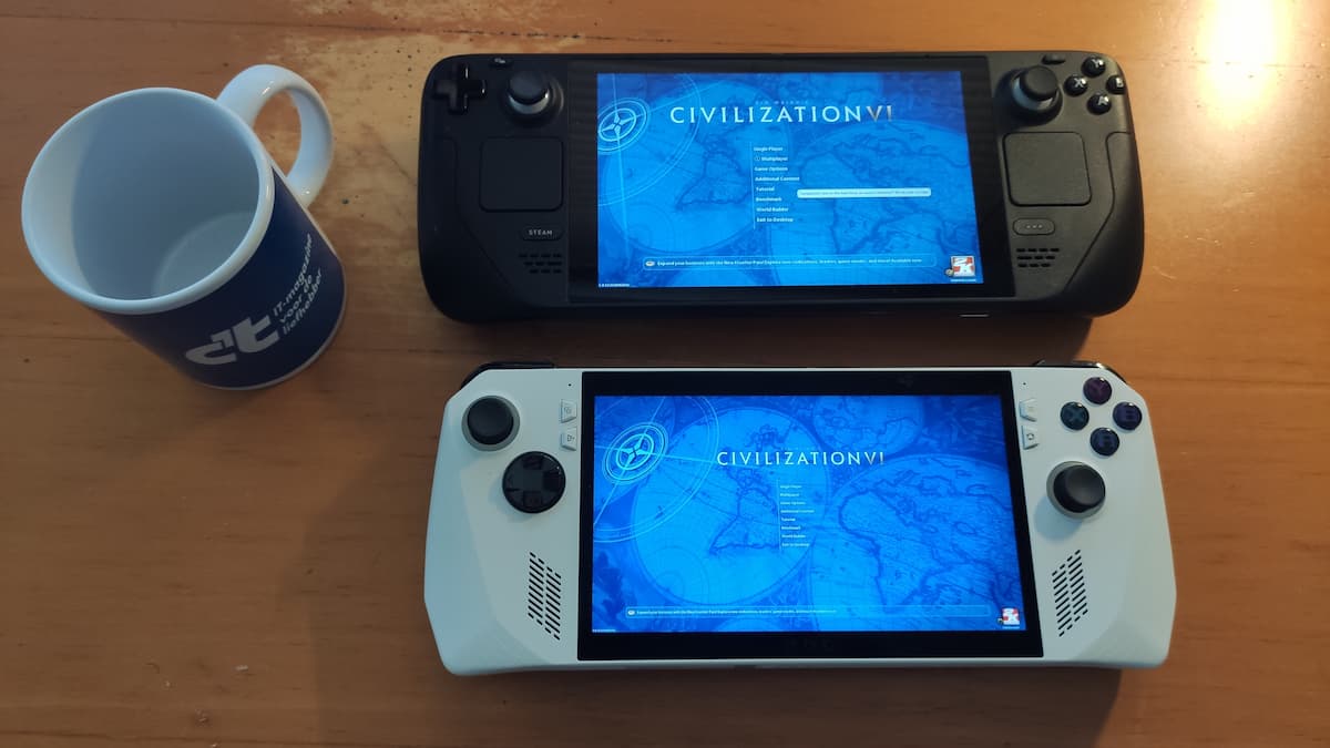 ROG Ally vs Steam Deck scherm tekst