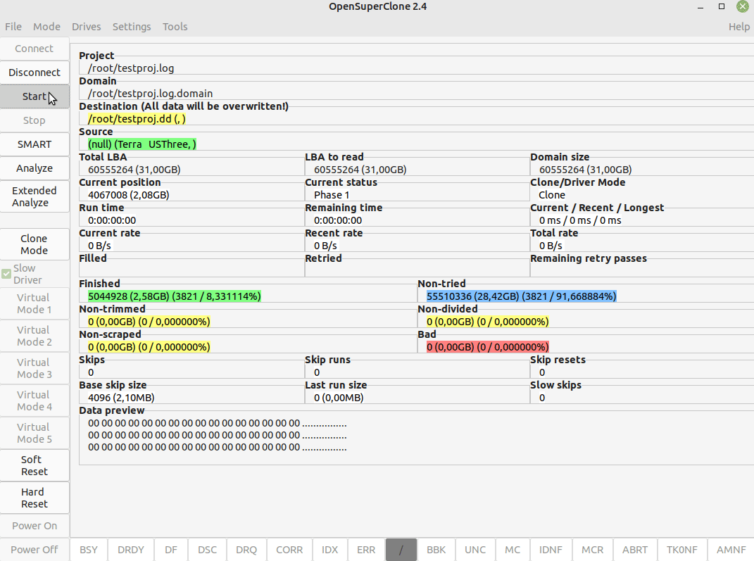 OpenSuperClone data redden