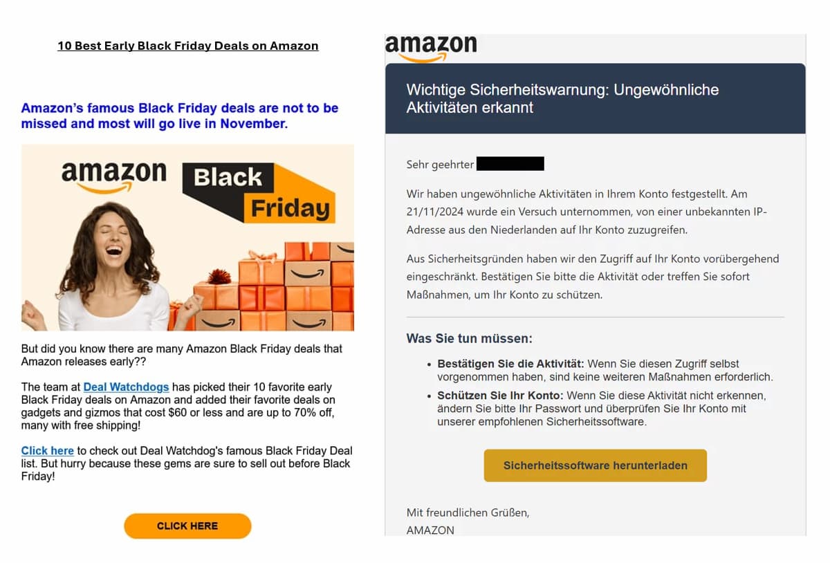 Black Friday nepmail phishing