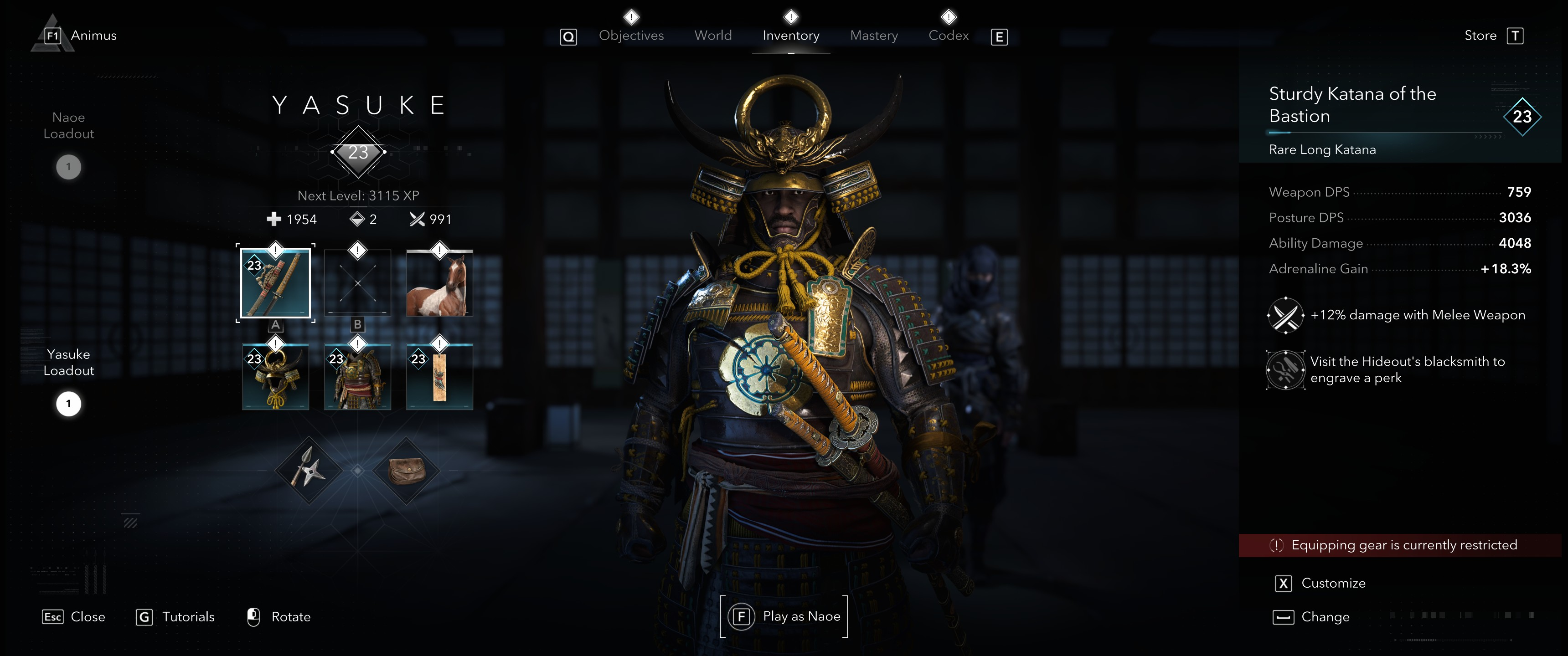 's Creed® Shadows Yasuke gear