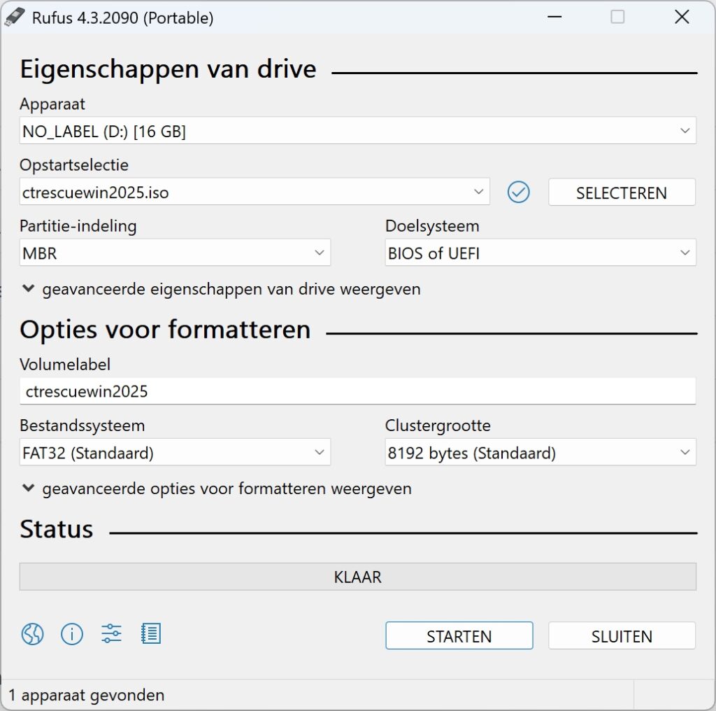 c't-rescue-Windows Rufus