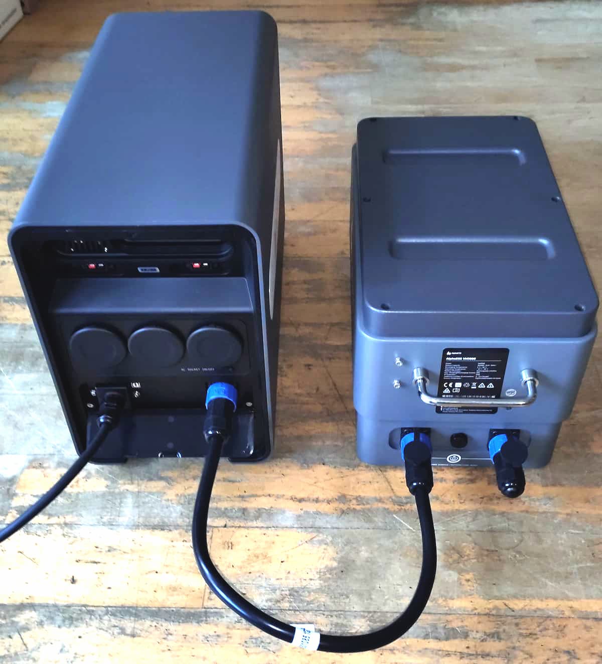 EvaPower achterkant met aangesloten Evamate en eindstop