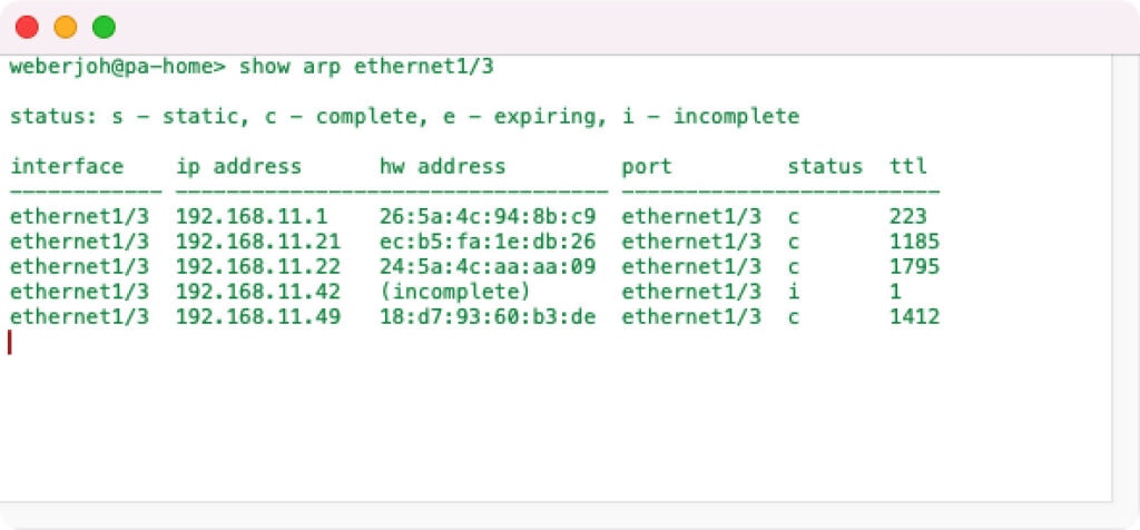 ICMP meldingen ARP cache foutmelding