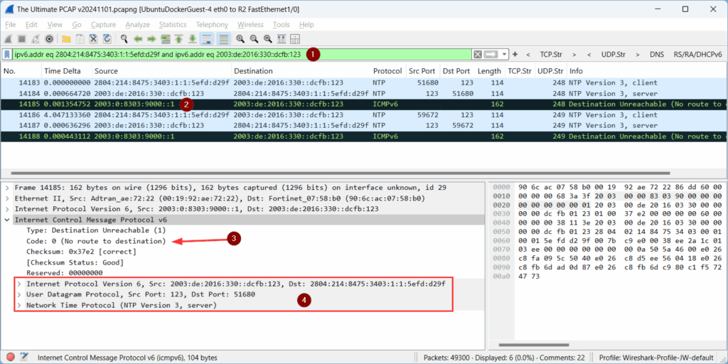 ICMP meldingen met Wireshark bekijken