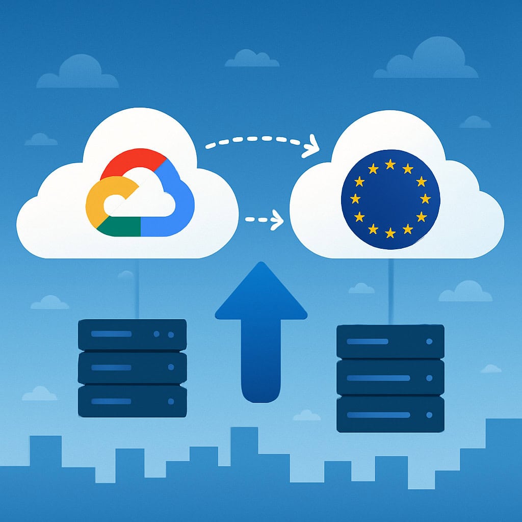 thumbnail voor Google Cloud schrapt kosten voor datamigratie in EU