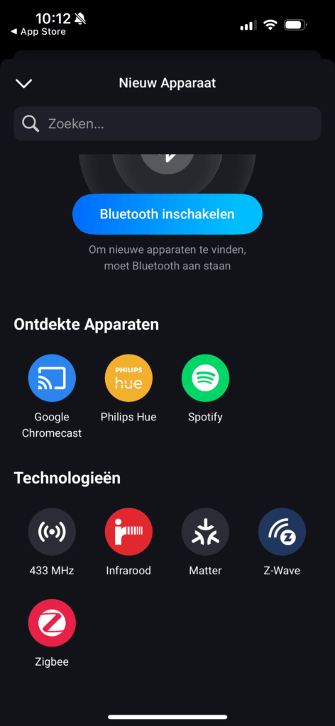 De Homey Pro mini vindt zelf ook al wat slimme apparaten binnen het netwerk.